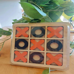 Wooden Tic Tac Toe Game – Classic XO Puzzle Board for Kids & Family