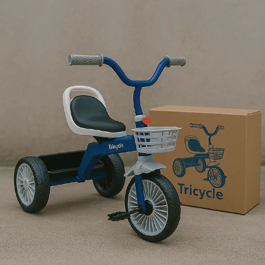 Classic Kids Tricycle with Front Basket  Durable Pedal Ride-On for Toddlers