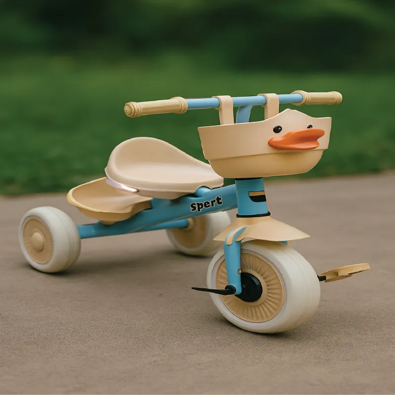 Cute Duck Face Tricycle for Toddlers – Fun & Safe Ride (Blue & Beige)