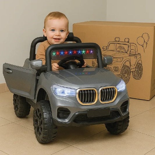 Kids BMW Style Electric Ride-On Jeep – 12V Battery Powered with Remote, LED Lights &amp; Music