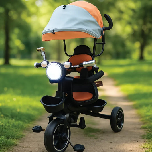 Premium Canopy Tricycle with Safety Guard & LED Light