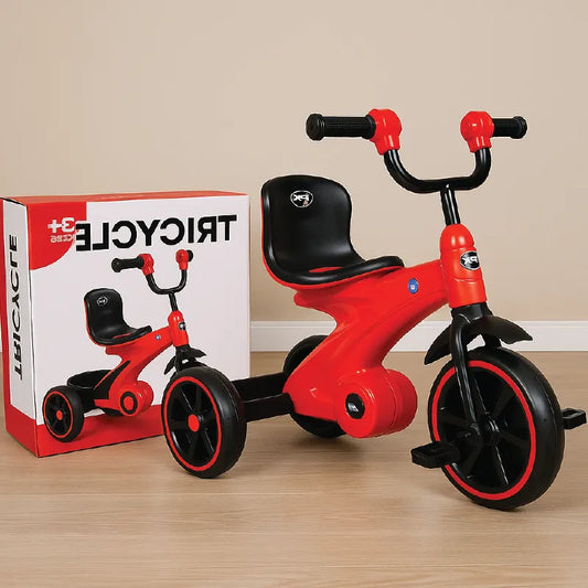 Kids Pedal Tricycle – Classic Ride-On with Wide Wheels & Comfortable Seat (Red & Black)