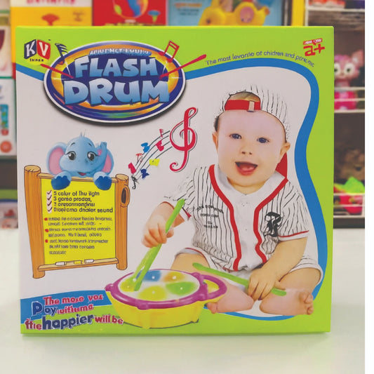 Flash Drum Musical Toy for Kids – Colorful Light & Sound Baby Drum Set (Age 2+)