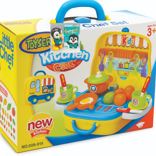 Toyser Little Chef Kitchen Set – Pretend Play Cooking Toy with Utensils & Food for Kids (Age 3+)