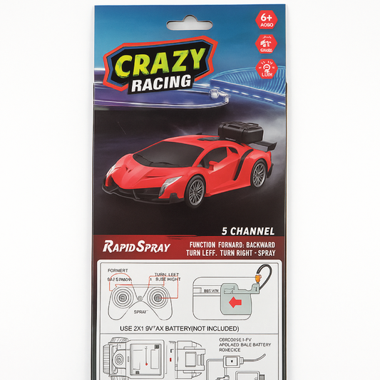 Crazy Racing RC Car – 5 Channel Remote Control Car with Spray Function & Rapid Speed