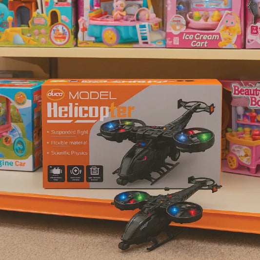 Model Helicopter Toy with Lights & Sound – Large Size Rescue & Action Helicopter for Kids