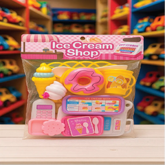 Ice Cream Shop Pretend Play Set – Mini Dessert & Cash Register Toy for Kids (Age 3+)