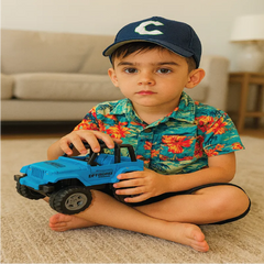 R/C Off-Road Jeep Car – 1:24 Scale Remote Control Monster Truck for Kids (Blue & Red)