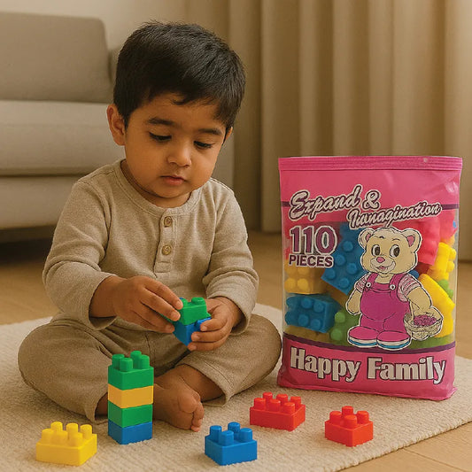 110 Pcs Building Blocks Set – Educational Construction Toy for Kids Creativity & Imagination (Age 3+)
