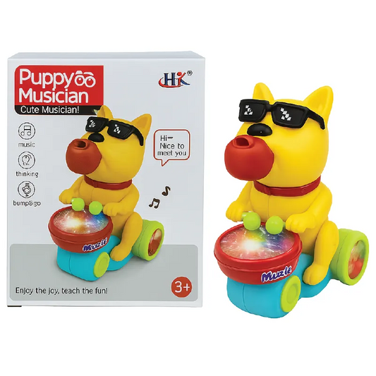 Puppy Musician Drumming Toy – Light & Music Cute Puppy (3+ Years)