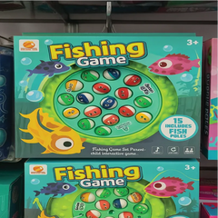 Fishing Game Set – Rotating Magnetic Fish Catching Toy with Music & Lights (3+ Years)