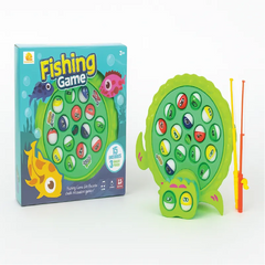 Fishing Game Set – Rotating Magnetic Fish Catching Toy with Music & Lights (3+ Years)