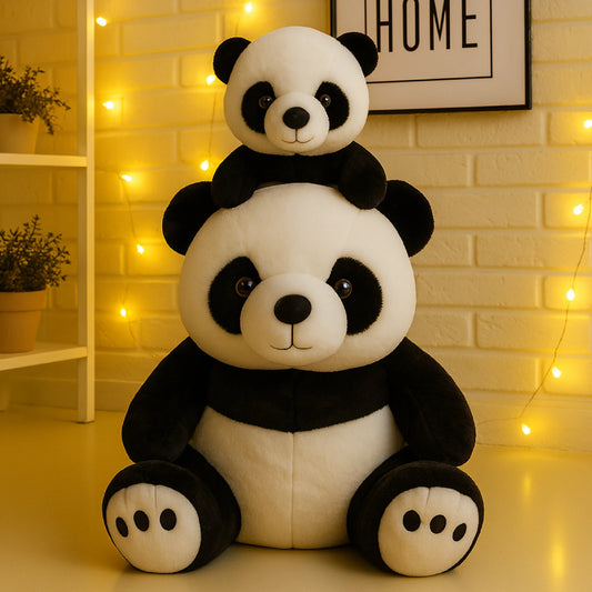 Giant Panda Plush Toy with Baby Panda (70–90 cm) – Soft & Cuddly Stuffed Animal Set
