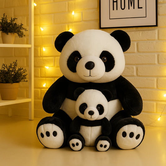 Giant Panda Plush Toy with Baby Panda (70–90 cm) – Soft & Cuddly Stuffed Animal Set
