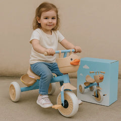 Cute Duck Face Tricycle for Toddlers – Fun & Safe Ride (Blue & Beige)