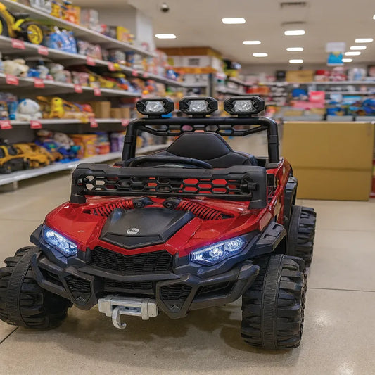 Kids Off-Road Jeep Electric Ride-On Car – 12V Battery Powered with Remote, LED Lights & Big Wheels