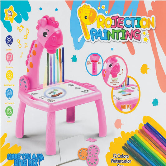 Projection Painting Drawing Table – Educational Art & Tracing Toy with 12 Color Pens for Kids