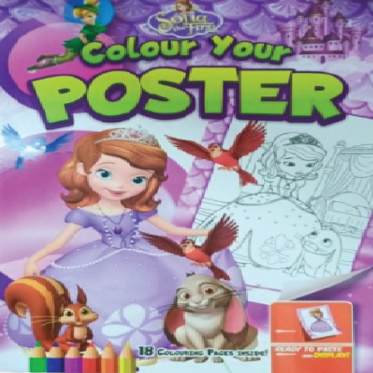 Sofia the First – Colour Your Poster Book (18 Pages) for Kids | Creative Colouring & Display Book (Ages 3 to 8 Years)
