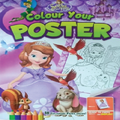 Sofia the First – Colour Your Poster Book (18 Pages) for Kids | Creative Colouring & Display Book (Ages 3 to 8 Years)
